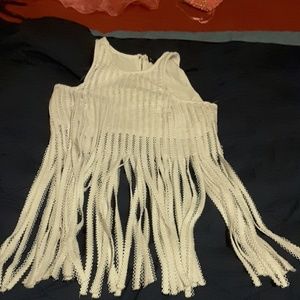 Fringy white crop top